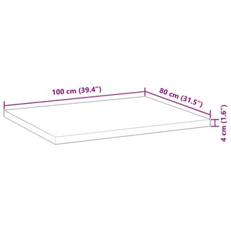 Bureaublad met olieafwerking 100x80x4 cm massief acaciahout