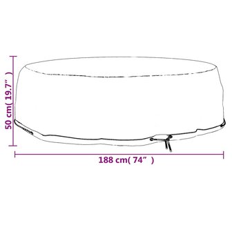 Tuinmeubelhoes eilandlounge 8 oogjes rond &Oslash; 188x50 cm