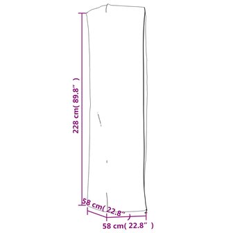 Heaterhoes piramidevormig 58x58x228 cm 420D oxford stof zwart