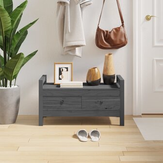 Halbankje 80x40x43 cm massief grenenhout grijs