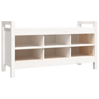 Halbankje 110x40x60 cm massief grenenhout wit