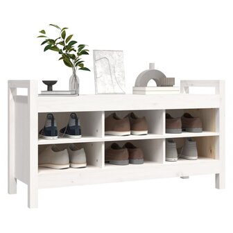 Halbankje 110x40x60 cm massief grenenhout wit