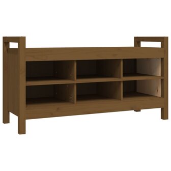 Halbankje 110x40x60 cm massief grenenhout honingbruin