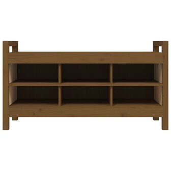 Halbankje 110x40x60 cm massief grenenhout honingbruin