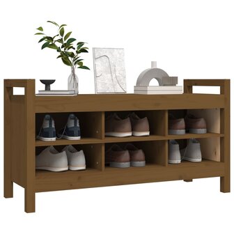 Halbankje 110x40x60 cm massief grenenhout honingbruin