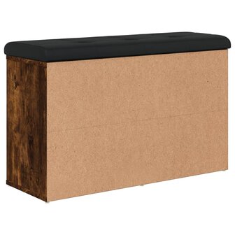 Schoenenbank 82x32x50 cm bewerkt hout gerookt eikenkleurig
