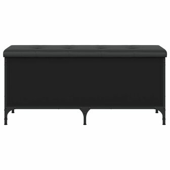 Opbergbankje 102x42x45 cm bewerkt hout zwart