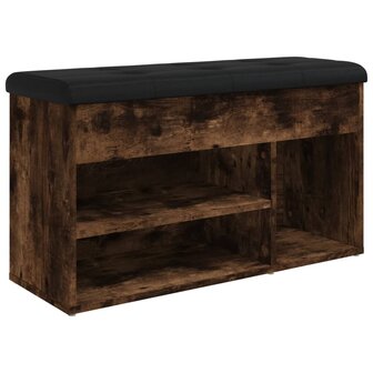Schoenenbank 82x32x45,5 cm bewerkt hout gerookt eikenkleurig