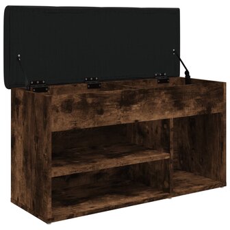 Schoenenbank 82x32x45,5 cm bewerkt hout gerookt eikenkleurig