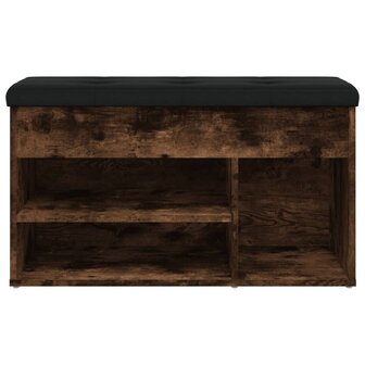 Schoenenbank 82x32x45,5 cm bewerkt hout gerookt eikenkleurig