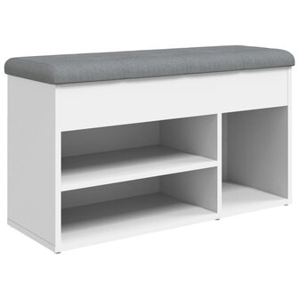 Schoenenbank 82x32x45,5 cm bewerkt hout wit