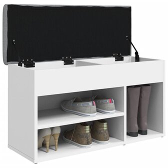 Schoenenbank 82x32x45,5 cm bewerkt hout wit
