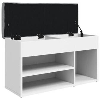 Schoenenbank 82x32x45,5 cm bewerkt hout wit