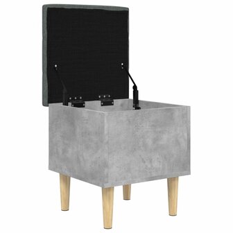 Opbergbankje 42x42x46 cm bewerkt hout betongrijs