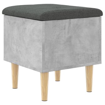 Opbergbankje 42x42x46 cm bewerkt hout betongrijs