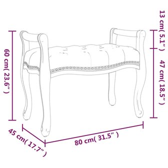 Bankje 80x45x60 cm fluweel donkergrijs