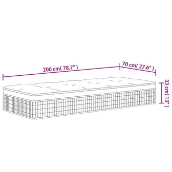 Pocketveringmatras middelhard-plus 70x200 cm