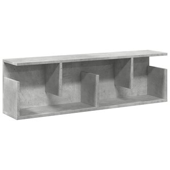Wandkast 100x20x30 cm bewerkt hout betongrijs