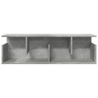 Wandkast 100x20x30 cm bewerkt hout betongrijs