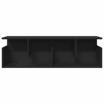 Wandkast 100x20x30 cm bewerkt hout zwart