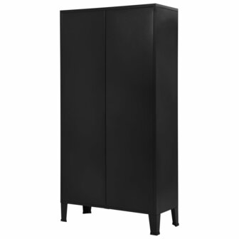 Boekenkast industrieel 90x40x180 cm staal zwart