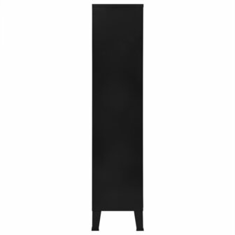 Boekenkast industrieel 90x40x180 cm staal zwart