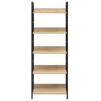 Boekenkast 5 schappen 60x27,6x158,5 cm bewerkt hout eikenkleur