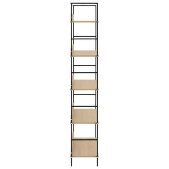Boekenkast 5 schappen 60x27,6x158,5 cm bewerkt hout eikenkleur