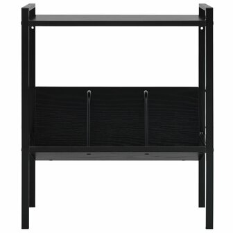 Boekenkast met 2 schappen 52x28x59 cm bewerkt hout zwart