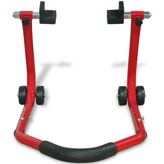Motorfiets achterwiel paddock standaard rood