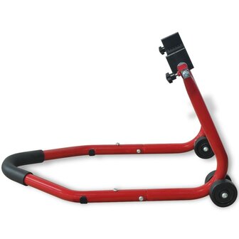 Motorfiets achterwiel paddock standaard rood