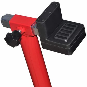 Motorfiets achterwiel paddock standaard rood