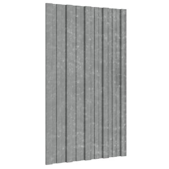 Dakpanelen 36 st 80x45 cm gegalvaniseerd staal zilverkleurig