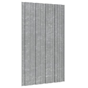 Dakpanelen 36 st 80x45 cm gegalvaniseerd staal zilverkleurig