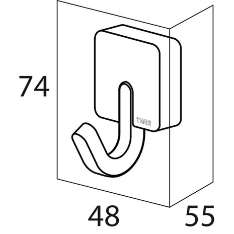 handdoekhaak Impuls chroom metaal 4,8 x 5,5 cm 387130346