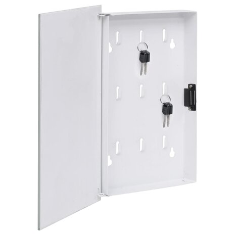 Sleutelkast met magneetbord 30x20x4 cm wit