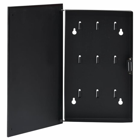 Sleutelkast met magneetbord 30x20x4 cm zwart