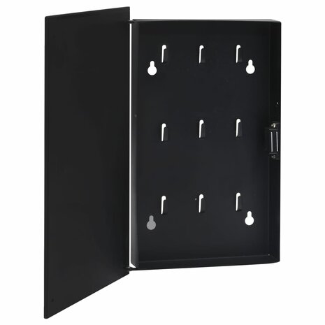 Sleutelkast met magneetbord 30x20x4 cm zwart