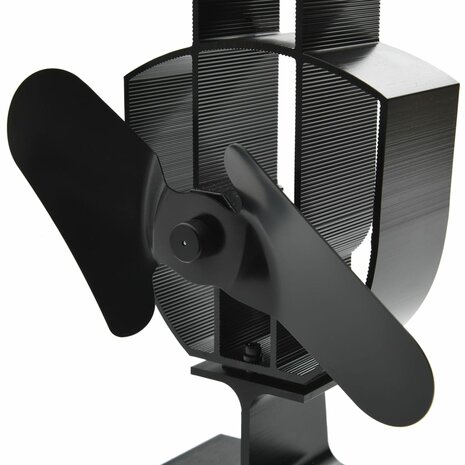 Kachelventilator met 2 vinnen zwart