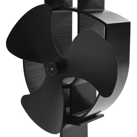 Kachelventilator met 3 vinnen zwart