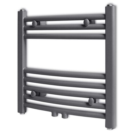 Radiator / handdoekenrek gebogen 480x480 mm grijs