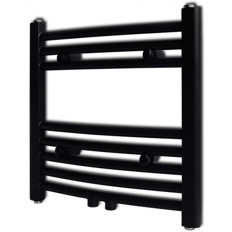 Radiator / handdoekenrek gebogen 480x480 mm zwart