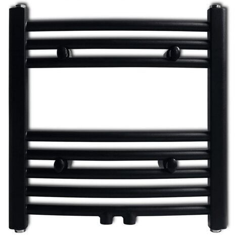 Radiator / handdoekenrek gebogen 480x480 mm zwart