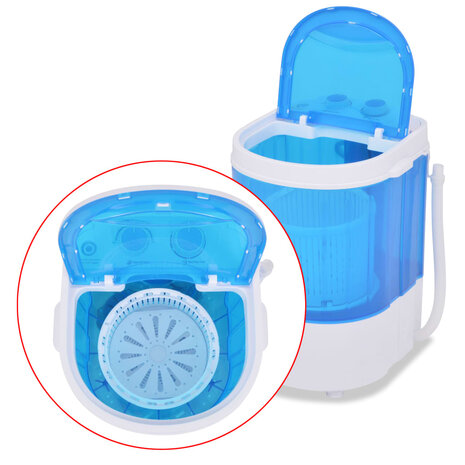 Mini wasmachine met enkele trommel 2,6 kg