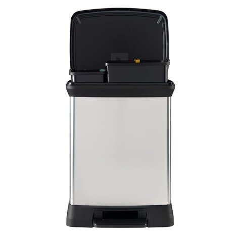 Pedaalemmer Deco duo 10+18 L zilverkleurig