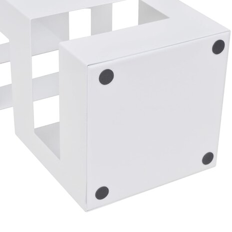 Paraplu- en wandelstokhouder wit vierkant staal 48,5 cm