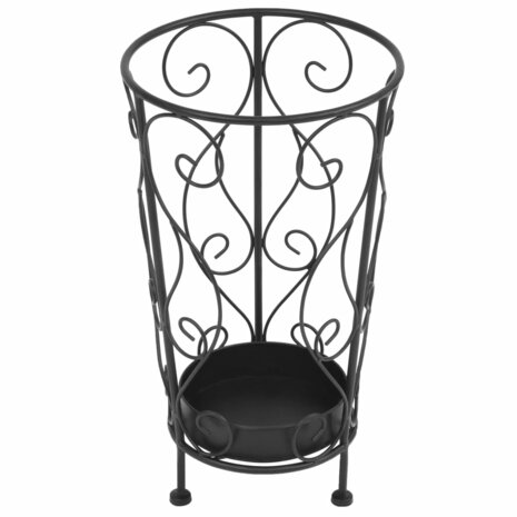 Parapluhouder vintage stijl 26x46 cm metaal zwart