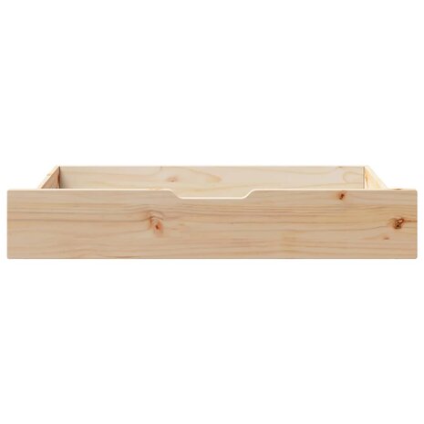 Bedlades 2 st met wieltjes 95x55x16 cm massief grenenhout