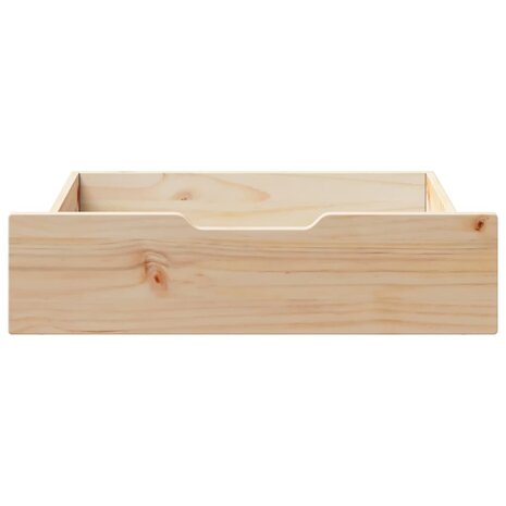 Bedlades 2 st met wieltjes 65x55x16 cm massief grenenhout