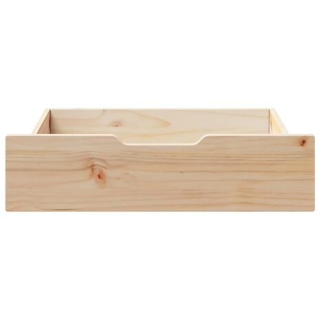 Bedlades 2 st met wieltjes 75x55x16 cm massief grenenhout